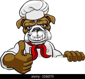 Bulldog Chef Mascot Sign Cartoon Stock Vector Image & Art - Alamy