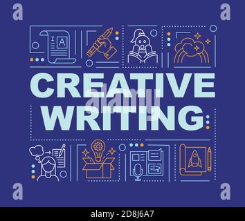 Creative writing word concepts banner Stock Vector