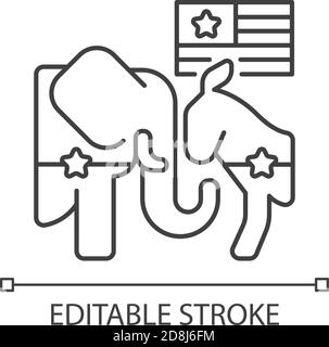 Democrats vs. Republicans linear icon Stock Vector