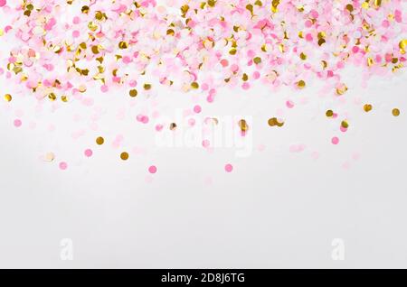 multicolored confetti on a white background view of superoo Stock Photo