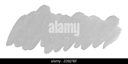 Neutral gray watercolor stains with natural stains on a paper basis. Isolated frame for design hand-drawn by brush. Abstract background. Stock Photo