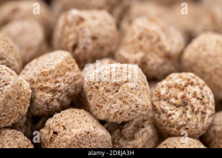 heap of rye bran close-up. diet food Stock Photo