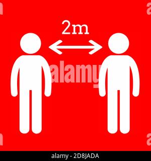 Social Distancing Icon Vector Illustration Stock Vector