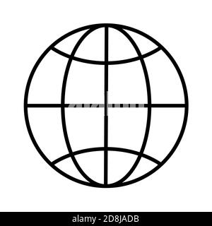 World Wide Web. Simple Line Globe Icon vector illustration Stock Vector