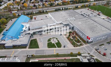 24th of October 2020 - Brantford Ontario Canada - Wayne Gretzky Sports Centre Aerial. 254 N Park St. Luke Durda/Alamy Stock Photo