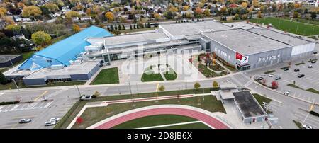 24th of October 2020 - Brantford Ontario Canada - Wayne Gretzky Sports Centre Aerial. 254 N Park St. Luke Durda/Alamy Stock Photo