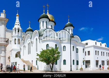 The Our Lady of Kazan Orthodox Cathedral is a Russian Orthodox cathedral located in historic old town of Havana, Cuba, under the jurisdiction of the R Stock Photo