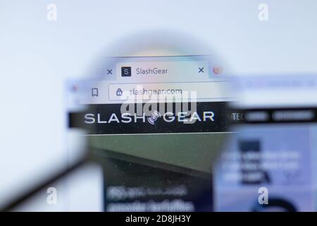 New York, USA - 26 October 2020: SlashGear company website with logo close up, Illustrative Editorial Stock Photo