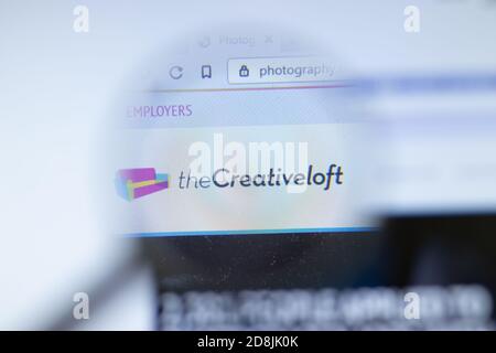 New York, USA - 26 October 2020: theCreativeloft company website with logo close up, Illustrative Editorial Stock Photo