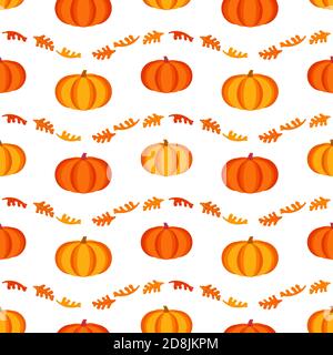Thanksgiving Fall fest pumpkin seamless pattern Stock Vector