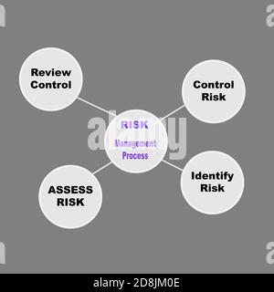 Diagram of Risk - Management Process with keywords. EPS 10 - isolated on gray background Stock Vector