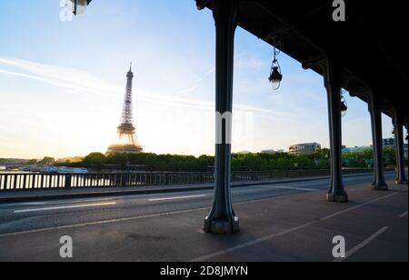 eiffel tour over Seine river Stock Photo