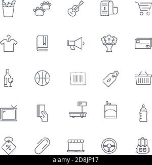 Line icons set. Supermarket pack. Vector batch Stock Vector