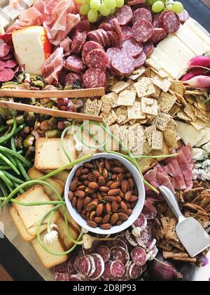 Assortment of Food on Platter Stock Photo