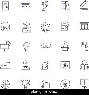 Line icons set. Education pack. Vector batch  Stock Vector