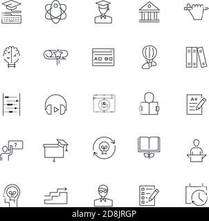 Line icons set. Education pack. Vector batch Stock Vector
