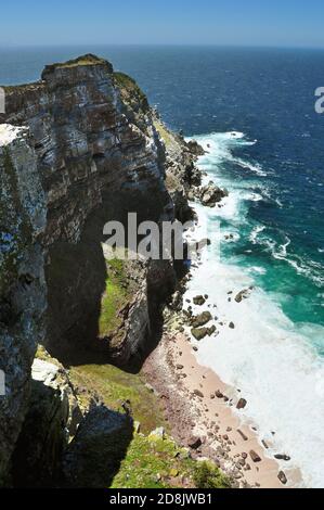 Rocky cliffs at Cape of Good Hope peninsula, Cape of Good Hope, South Africa Stock Photo