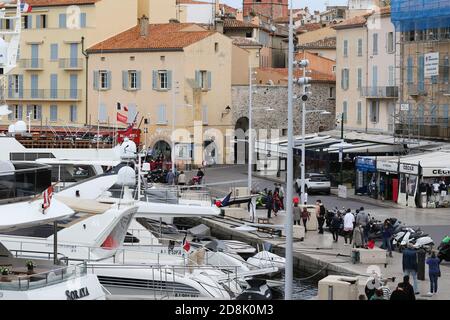 Port de Saint Tropez before quarantaine street landscape