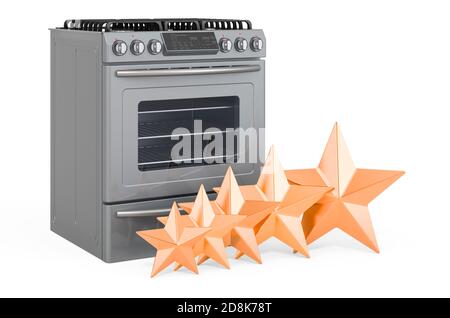 Customer rating of gas range concept. 3D rendering isolated on white background Stock Photo