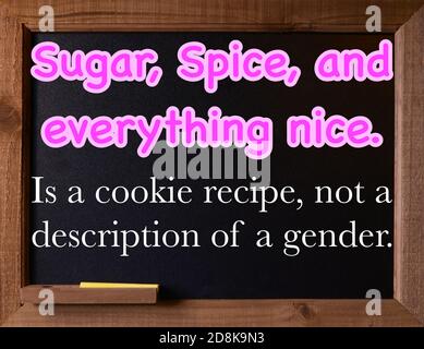 Chalkboard message about gender stereotypes Stock Photo