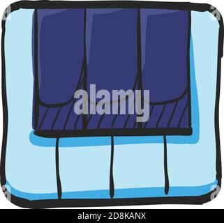 Piano  keys icon in color drawing. Music instrument audio art synthesizer Stock Vector