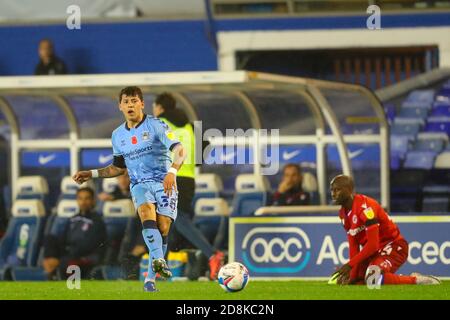 Birmingham, UK. 30th Oct, 2020. Gustavo Hamer of Coventry City during the Sky Bet Championship match between Coventry City and Reading at St Andrews, Birmingham, England on 30 October 2020. Photo by Nick Browning/PRiME Media Images. Credit: PRiME Media Images/Alamy Live News Stock Photo