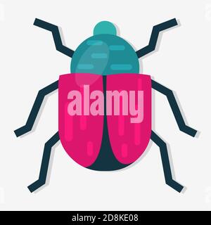 beetle insect vector illustration in flat style Stock Vector