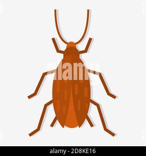 cockroach insect vector illustration in flat style Stock Vector