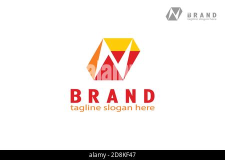 Letter N Box Logo Stock Vector