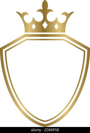 Crown shield icon design template vector isolated illustration Stock Vector