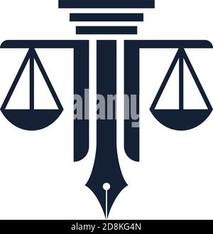 Attorney law icon design template vector isolated illustration Stock Vector