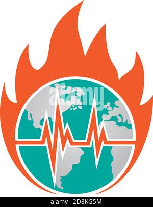 earth temperature icon vector symbol illustration Stock Vector Image ...