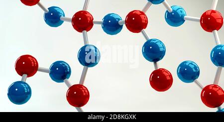 Abstract Molecules Design Background in Blue and Red Stock Photo