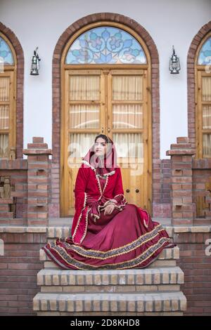 young beautiful Iranian lady in traditional clothing Stock Photo