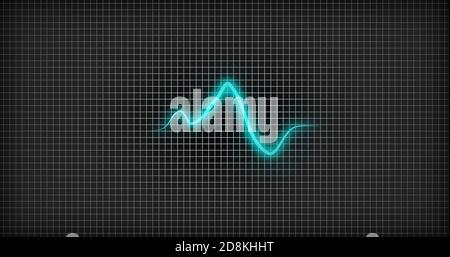 Heartbeat rate sine wave medical concept .Heartbeat rate sine wave with grid line. Stock Photo