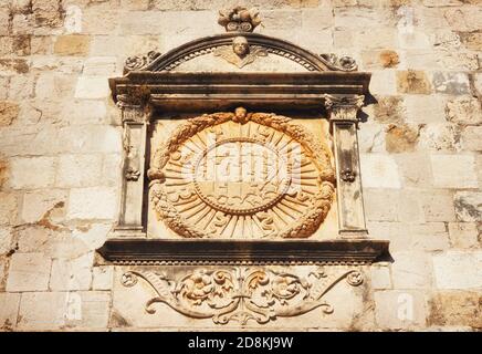 Detailed seal on the Dubrovnik City Walls Stock Photo
