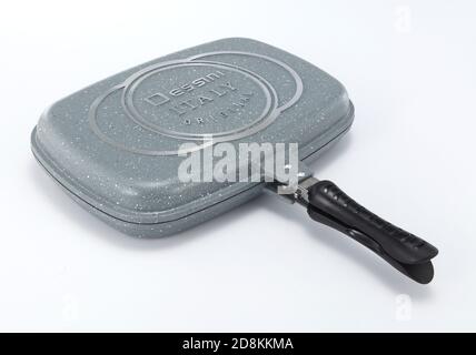 non-stick multi usage double grill pan Stock Photo