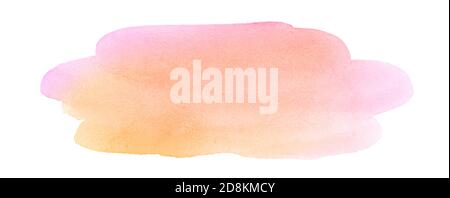 Abstract multicolor watercolor on white background. Isolated stains in paper. Drawn by hand with paint. Stock Photo
