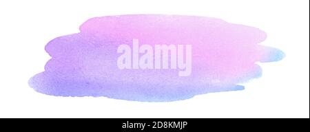 Abstract multicolor watercolor on white background. Isolated stains in paper. Drawn by hand with paint. Stock Photo