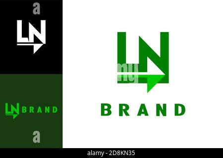 Letter LN logo with arrow design concept, modern and creative logo design. Stock Vector