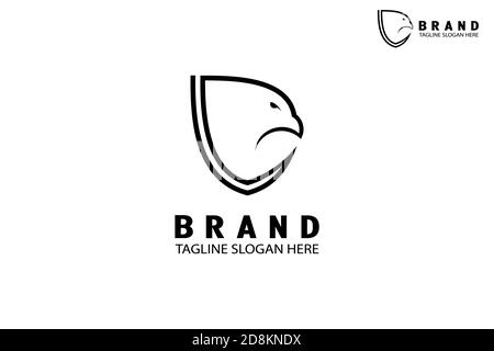 Eagle head shield logo design concept, modern creative simple and minimalist. Stock Vector