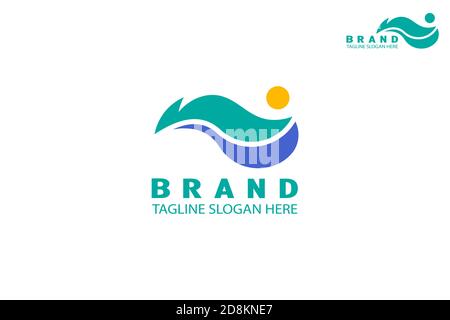 Feather and nature logo design concept, suitable for photography logo, Environmental and landscapes. Stock Vector
