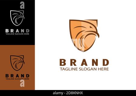 Shield Eagle Head Logo Design Stock Vector