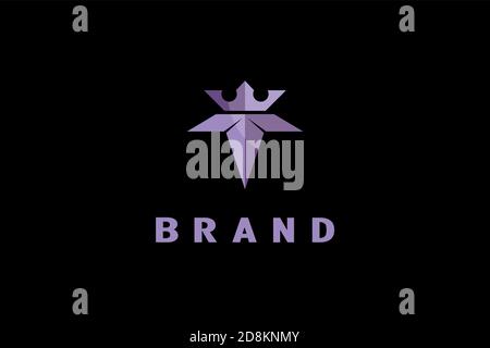 Creative diamond logo with crown, modern elegance and luxury logo design. Stock Vector