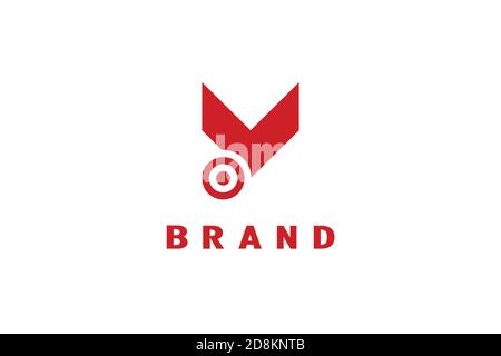 Letter Y Target Logo, Simple minimalist and creative letter Y logo with target design concept. Modern and elegant design. Stock Vector