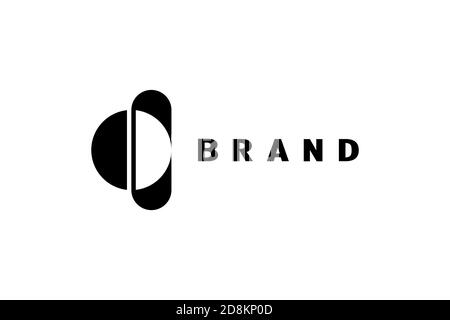 Sphere OI logo, Creative and minimalist negative space sphere letter OI logo template, simple flat design. Stock Vector