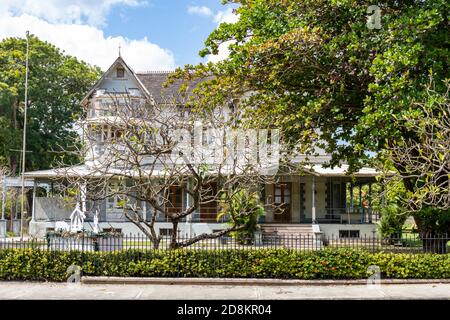 08 JAN 2020 - Port of Spain, Trinidad and Tobago - The magnificent seven houses : Hayes Court Stock Photo