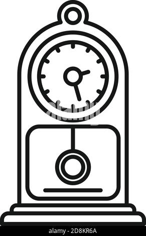 Bird pendulum clock icon, outline style Stock Vector