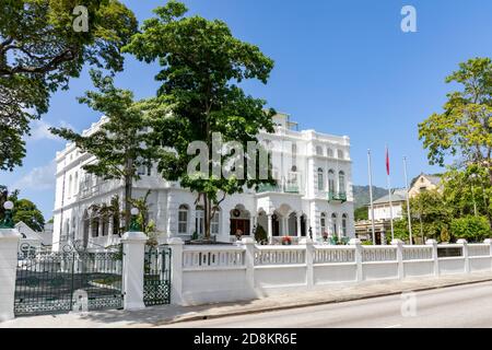 08 JAN 2020 - Port of Spain, Trinidad and Tobago - The magnificent seven houses : White Hall Stock Photo