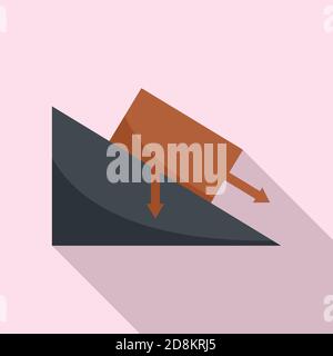 Science angle object gravity icon, flat style Stock Vector